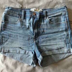 High waisted denim shorts